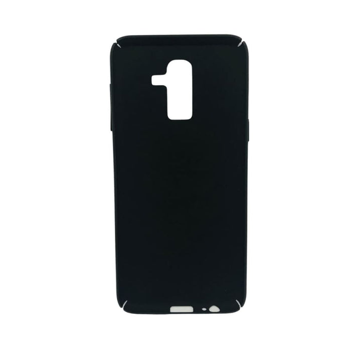 Black 9eight5 hard phone case for Samsung Galaxy J8, protective cover with precise cutouts and textured finish.