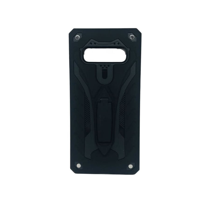 Hard silicone rugged phone case for Samsung Galaxy S10 Plus by 9eight5, showing textured black exterior and precise cutouts.