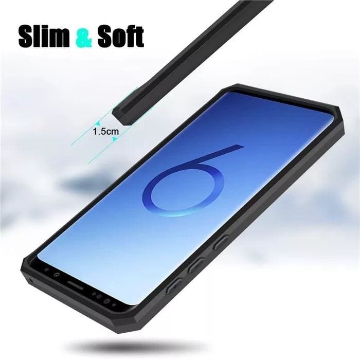 Durable 9eight5 hard silicone rugged case for Samsung Galaxy S9 Plus, providing protection and a textured grip.