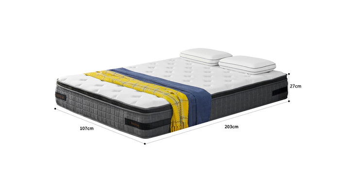 King-Single Harding mattress with Euro-top by sue-e furniture, showcasing the firm mattress surface and plush, padded top.