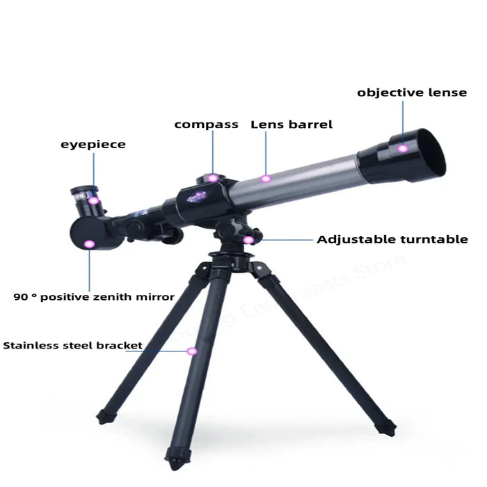 Habicare SS HD high-magnification telescope with adjustable focus and sturdy tripod for clear, detailed viewing of distant objects.