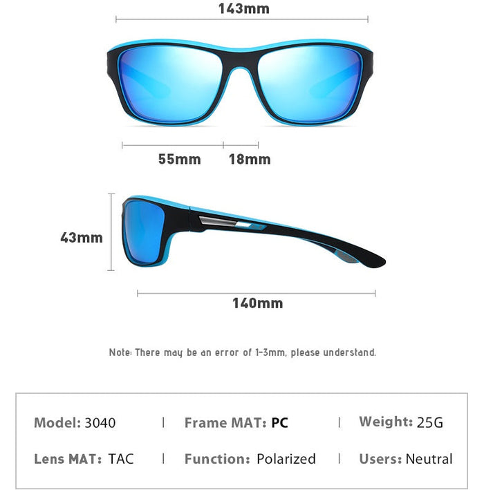 Dealonlinenz HD polarized sunglasses with anti-blue ray hydrophobic lenses, black frame and sleek design.