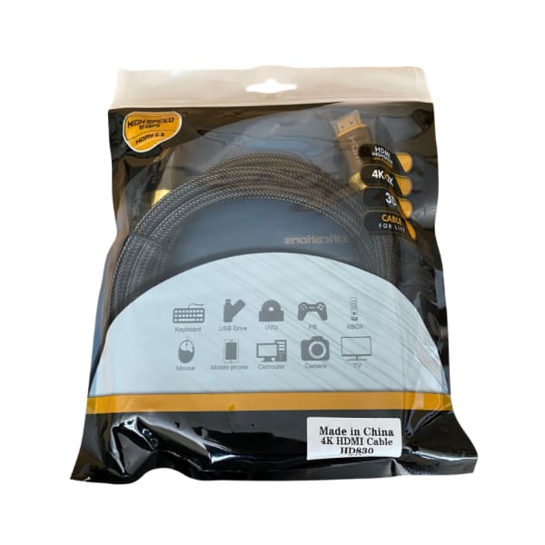 9eight5 HDMI computer and TV cable in 2m, 3m, or 5m lengths, with gold-plated connectors for high-quality video and audio transfer