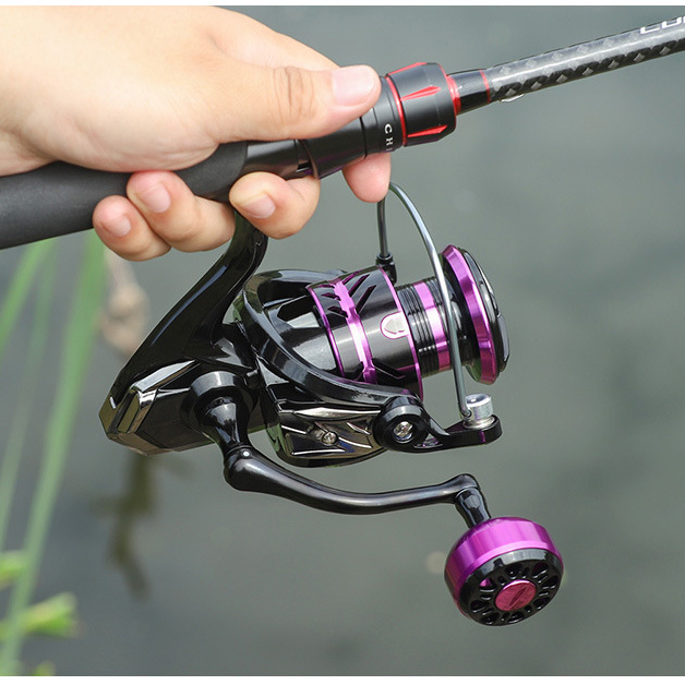 Dealonlinenz HE7000 metal spinning fishing reel with 12 ball bearings, left/right retrieve, 5.2:1 gear ratio, shown in image