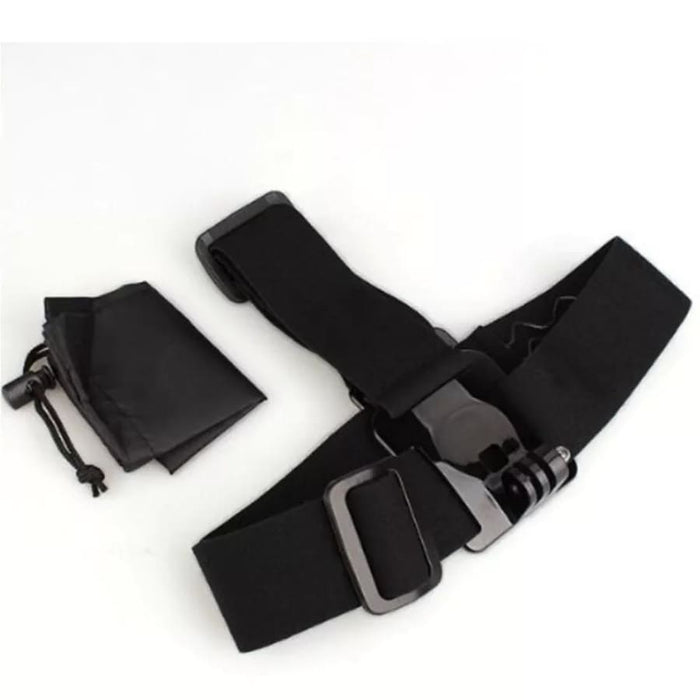 Black head strap for GoPro action camera, adjustable electronics accessory by 9eight5, designed for secure mounting.