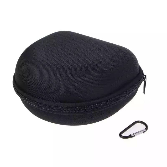 Black protective case for headphones, designed by 9eight5, made of durable material to keep headphones safe and secure.