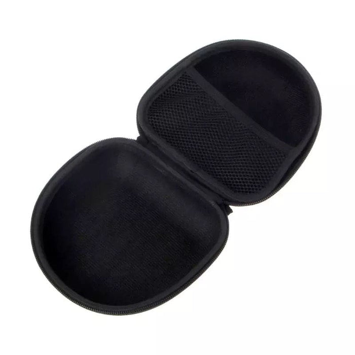 Black 9eight5 headphones protective case for phone and tablet accessories, with a durable zip closure and compact design.