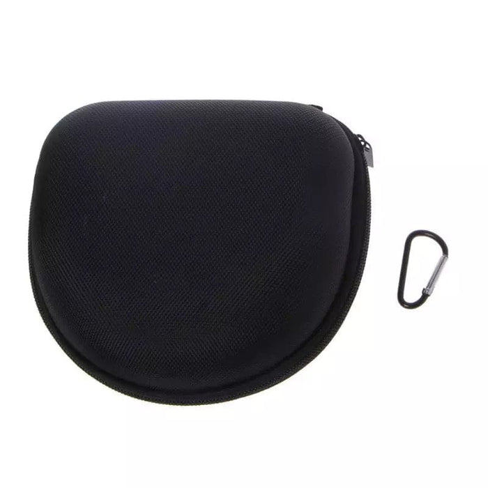 9eight5 headphone and tablet protective case showing a sleek black design with zipper closure and compact storage capacity