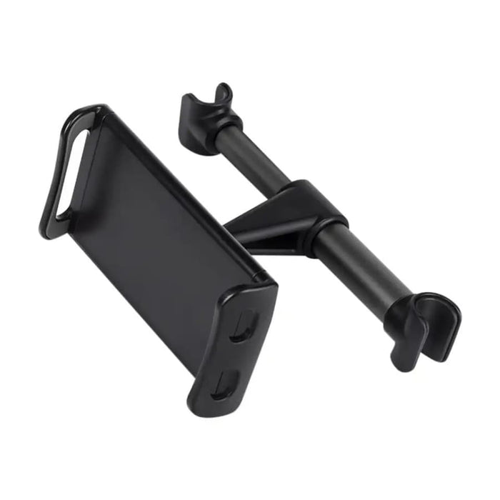 9eight5 headrest holder for iPad and tablets, with tilt and swivel features, mounted on car headrest for hands-free viewing.