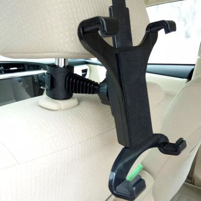 9eight5 headrest holder for 7-10 inch iPad or tablet, adjustable mount for car headrest, compatible with various tablets.