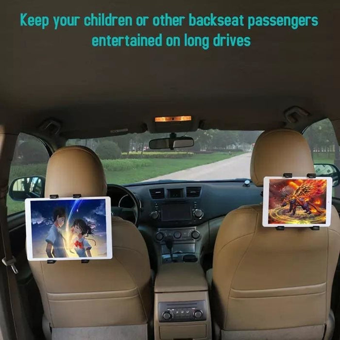9eight5 headrest holder for iPad and tablets, secure mount for 7-10 inch screens, ideal for in-car entertainment and travel.