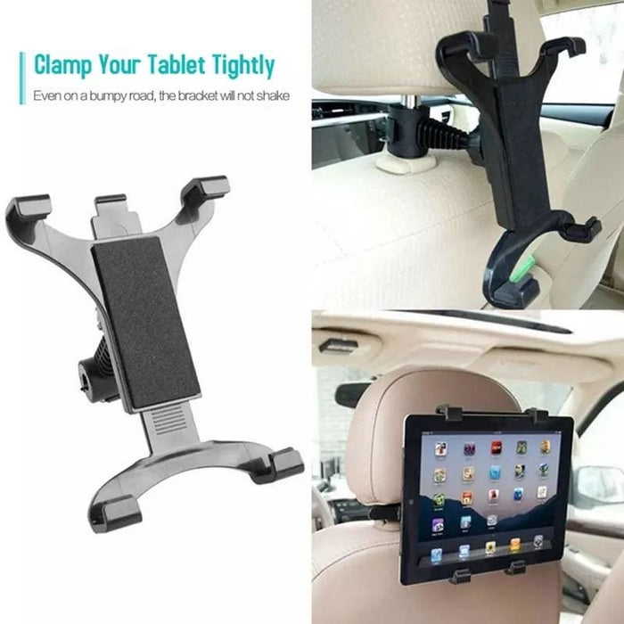 9eight5 headrest holder for 7-10 inch iPads and tablets, secure mount for car headrests, easy to install and adjustable.