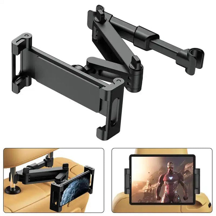 9eight5 headrest holder for iPad and tablets, adjustable accessory for secure mounting in vehicle headrests.