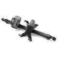 Universal headrest holder for iPad and tablets by 9eight5, showing adjustable mount attached to a vehicle headrest for easy tablet viewing.