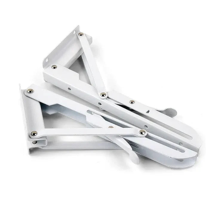 Heavy-duty Habicare HBC folding shelf brackets for RV and caravan tables, set of 2, sturdy metal support brackets.