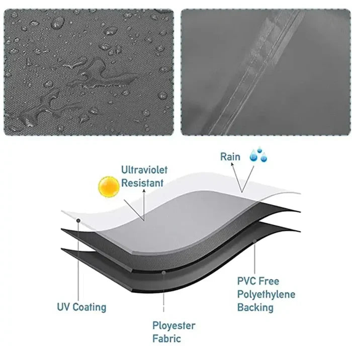 Habicare heavy-duty waterproof patio furniture cover in SS size protecting outdoor furniture from weather elements