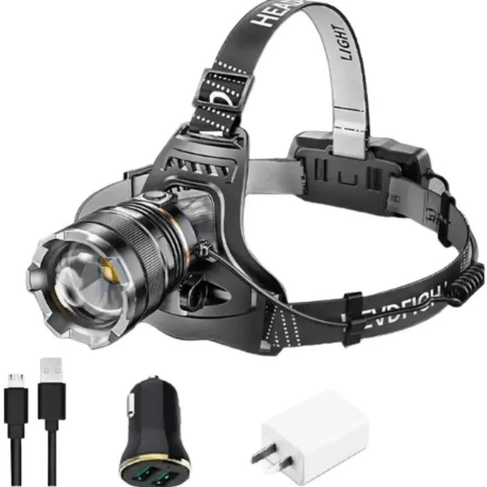 Habicare SS high-power LED headlamp for outdoor activities, featuring bright light and adjustable strap for hands-free illumination.