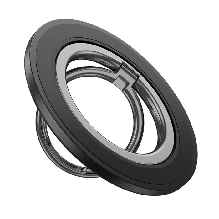 TechPlus Hoco Magnetic Ring Holder 360° phone grip attached to a smartphone for secure handling and easy viewing.
