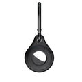 Black Apple Air Tag holder with a pan handle designed for secure attachment and easy tracking.