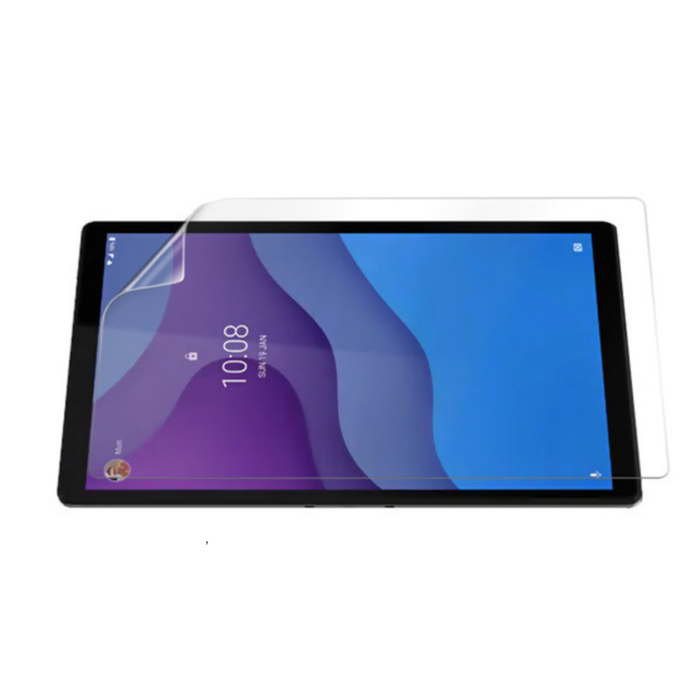 Hydrogel screen protector for Lenovo M10 HD (2nd Gen) tablet, showing clear, flexible shield in a 2-pack from 9eight5.