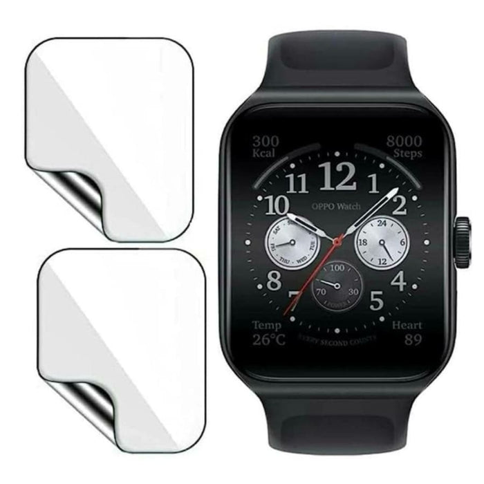 Hydrogel screen protector for Oppo Watch 3 Pro, transparent watch case by That Watch Shop with visible edges on the watch screen