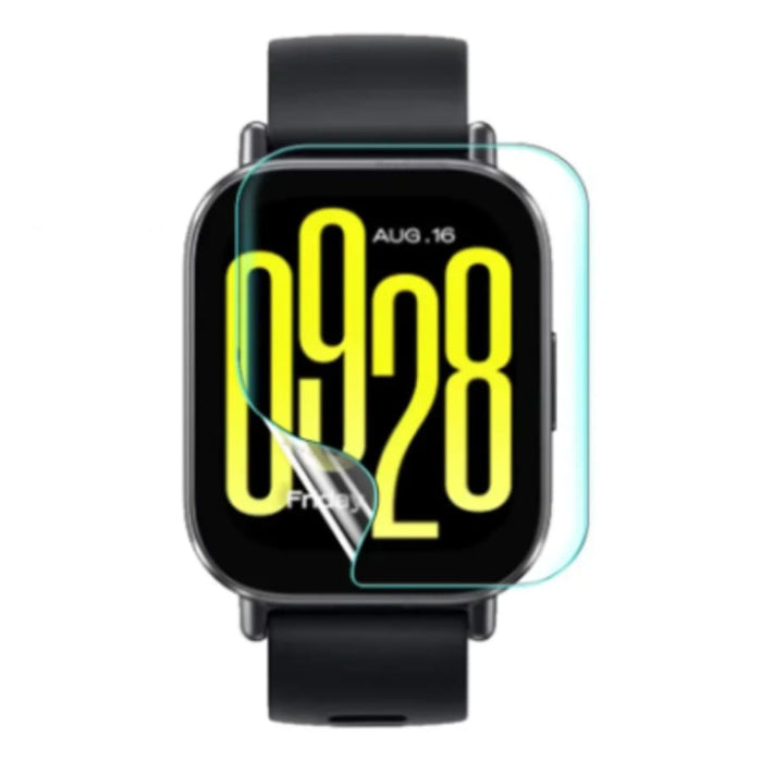 Hydrogel screen protector for Redmi Watch 5 Active, pack of 6, in clear watch case with precise cutouts for screen and buttons.