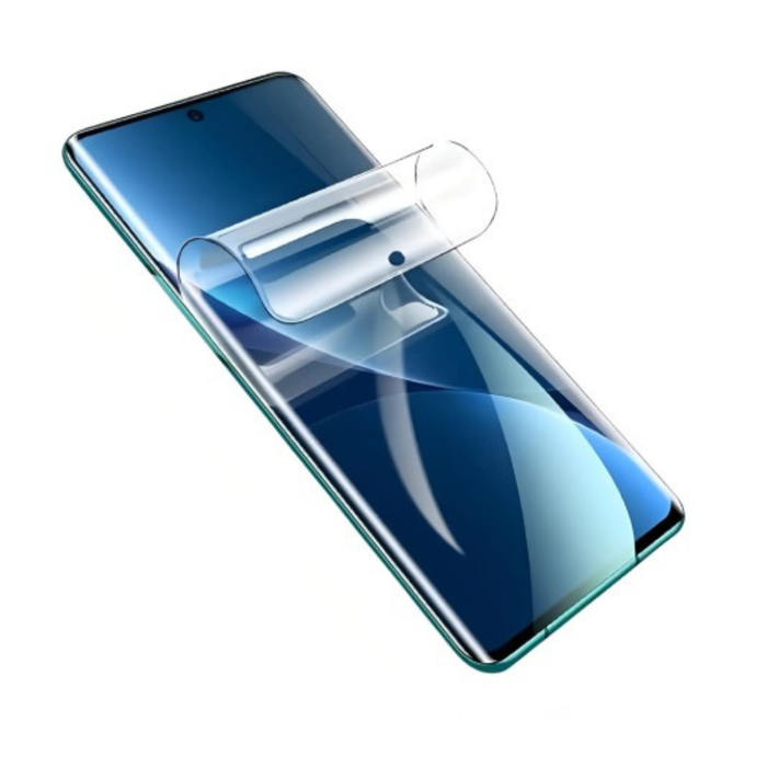 Hydrogel screen protector for Sony Xperia R1 Plus by 9eight5, showing the clear, flexible film fitting the phone screen.