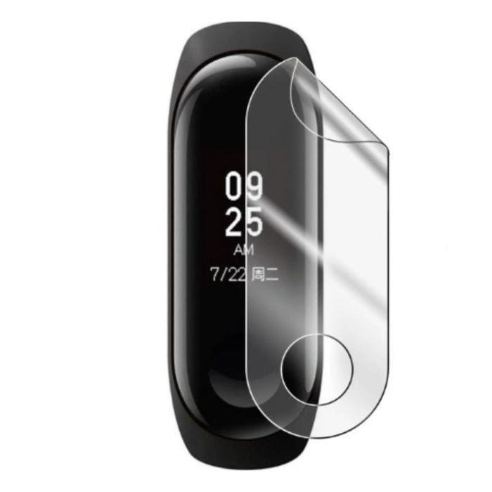 Hydrogel screen protector for Xiaomi Mi Band 3, pack of 6, clear watch case designed to shield the device's display.