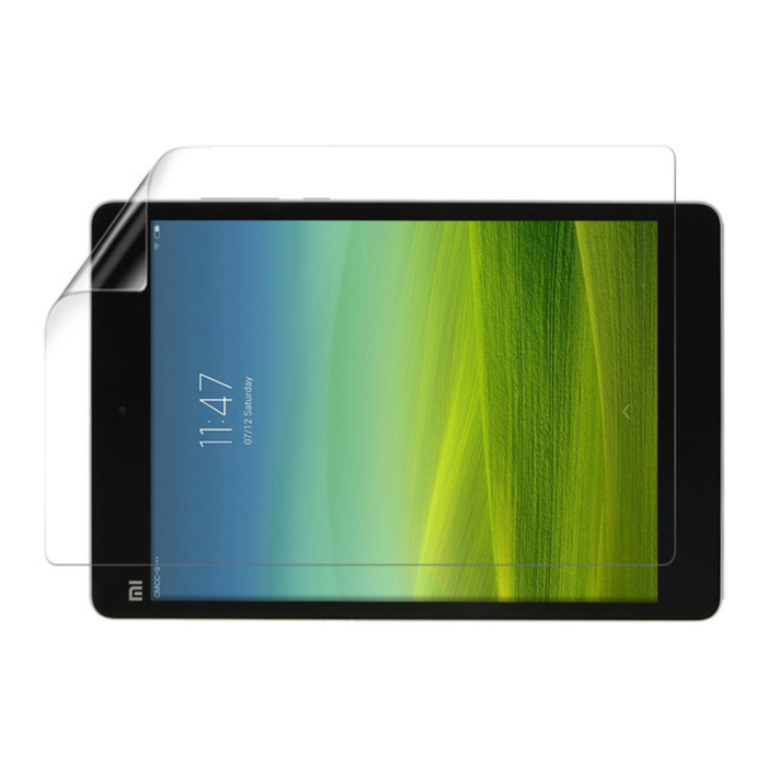 Hydrogel screen protector for Xiaomi Mi Pad 7.9 inch by 9eight5, showing clear fit and smooth surface for tablet protection.