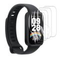 Six hydrogel screen protectors for Xiaomi Smart Band 9 Active and Redmi Smart Band 3, designed as watch cases.