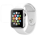 Hydrogel screen protectors for Apple Watch Series 2 42mm, pack of 6, showing the transparent protectors fitted on the watch face.