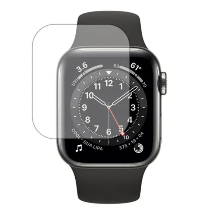 Hydrogel screen protectors for Apple Watch Series 6 40mm, pack of 6, showing clear, flexible protectors on an Apple Watch.