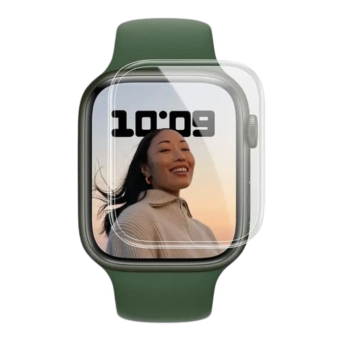 Clear hydrogel screen protectors for Apple Watch Series 8 (41mm), set of 2, with precise fit and edge-to-edge coverage.