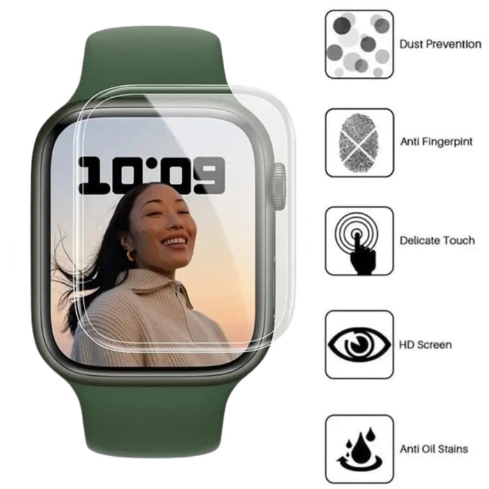 Hydrogel screen protectors for Apple Watch Series SE 2nd gen 44mm, pack of 6, designed to shield the watch display.