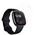 Six hydrogel screen protectors for Fitbit Sense smartwatch, flexible and clear protective covers by That Watch Shop.
