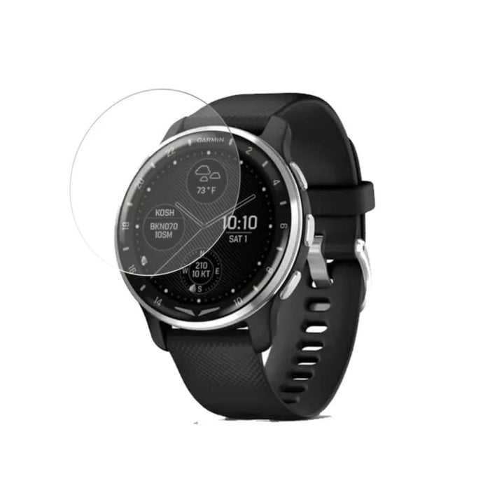 Six hydrogel screen protectors for Garmin D2 Air X10 smart watch, shown in clear packaging with protective film.