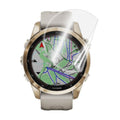 Hydrogel screen protectors for Garmin Fenix 7S/7S Series 42mm watch, shown in a pack of six with clear visibility of the protectors.