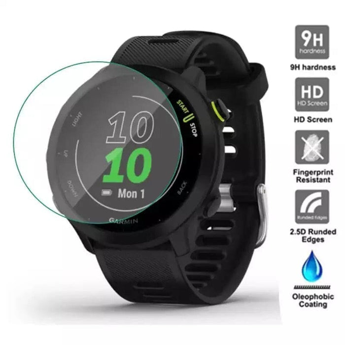 Hydrogel screen protectors for Garmin Forerunner 158 watch, black protectors in a pack of six, designed to shield the watch screen.