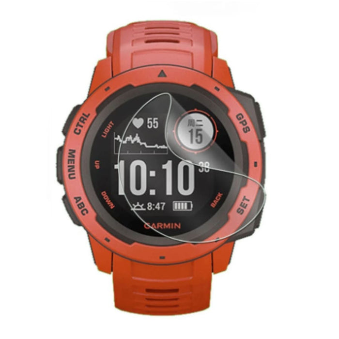 Hydrogel screen protectors for Garmin Instinct 2 series watches, pack of 6, showing transparent protectors on watch screens.