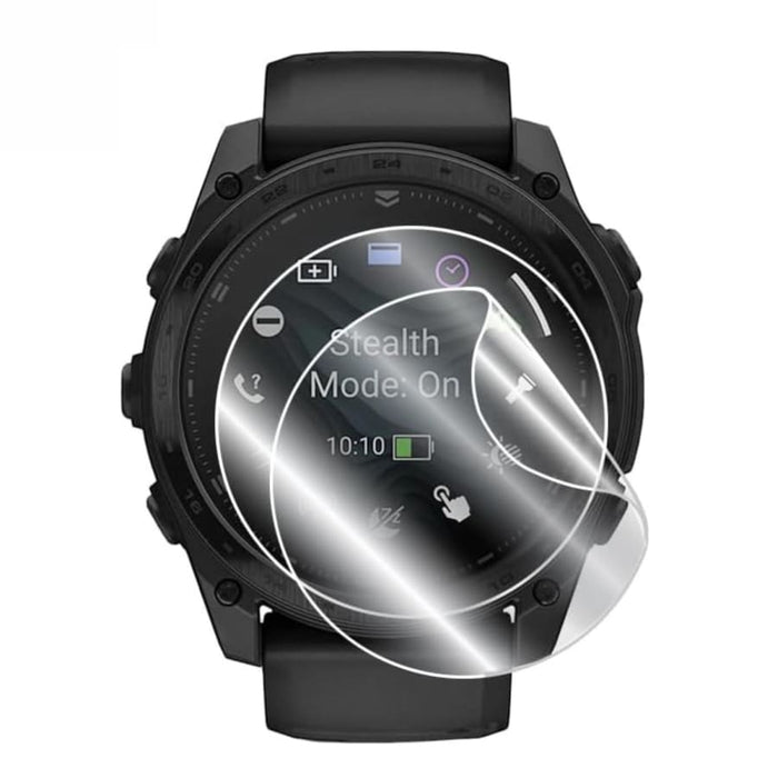 Hydrogel screen protectors for Garmin Tactix 8 watch, black, pack of six, providing durable protection for 51mm smartwatch screens.