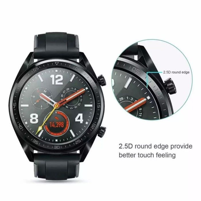 Black hydrogel screen protectors for Huawei GT 2 46mm smartwatch, pack of 6, providing protection for the watch display.