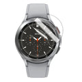 Hydrogel screen protectors for Samsung Galaxy Watch 4 Classic 42mm, pack of 6, showing the clear, flexible protectors on watch screen.