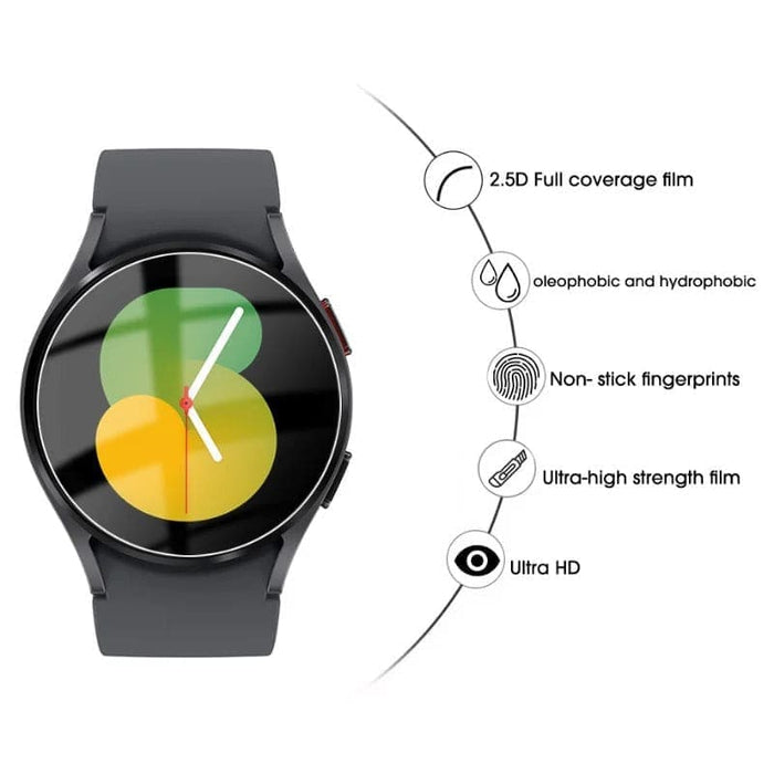Hydrogel screen protectors for Samsung Galaxy Watch 5 44mm, pack of 6, durable watch screen protectors with clear coverage.
