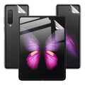 Two 9eight5 hydrogel screen protectors for Samsung Galaxy Z Fold 1, protecting the foldable phone’s display.