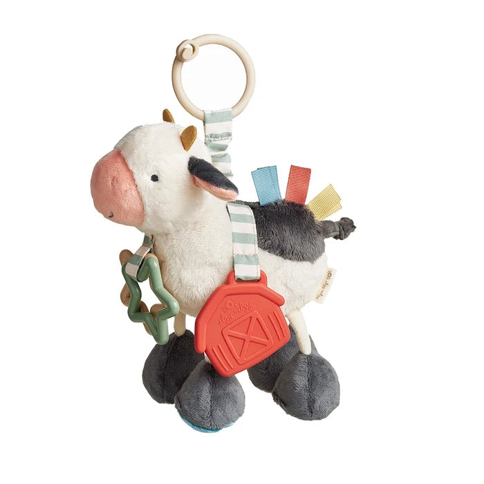 Itzy Ritzy Itzy Friends Link & Love™ Cow Activity Plush with Teether Toy