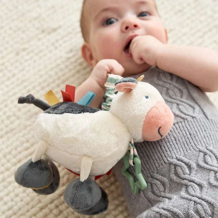 Itzy Ritzy Itzy Friends Link & Love™ Cow Activity Plush with Teether Toy
