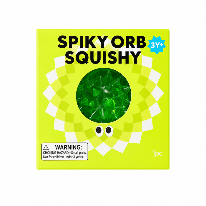 J'adore 2.5 Inch Spiky Orb Squishy Fidget Sensory Toy - GREEN