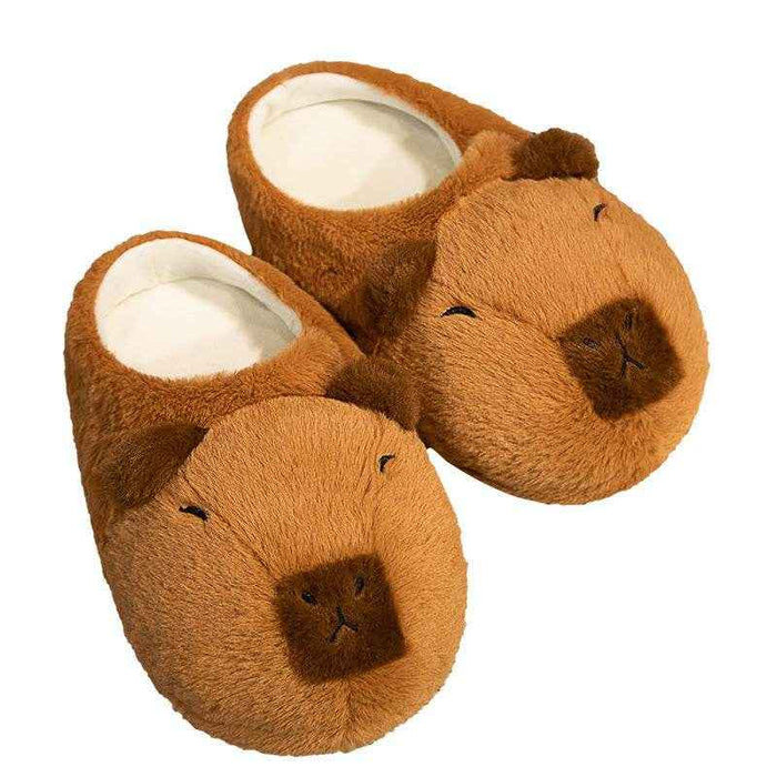 Kawaii Capybara Plush Slippers | Capybara Slippers - Goodlifebean Gifts