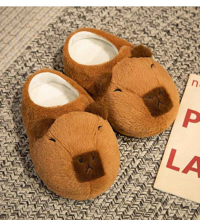 Kawaii Capybara Plush Slippers | Capybara Slippers - Goodlifebean Gifts
