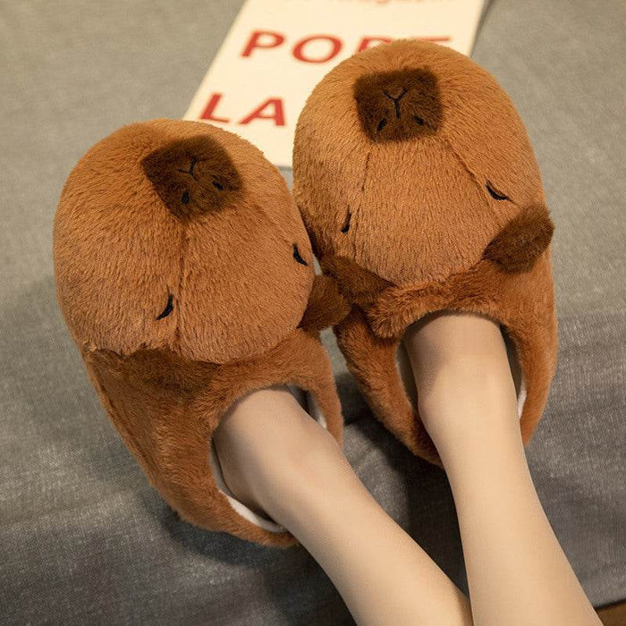 Kawaii Capybara Plush Slippers | Capybara Slippers - Goodlifebean Gifts
